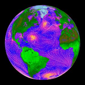 Global radar measurements in clear sky and through clouds. The radar data over the oceans provides scientists and weather forecasters with information on surface wind speed and direction by National Aeronautics and Space Administration National Aeronautics and Space Administration